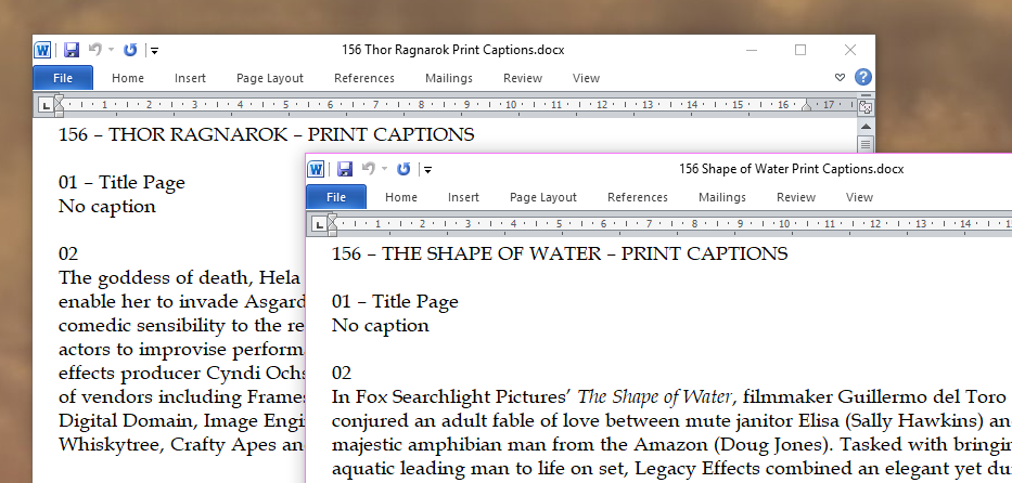 Cinefex 156 Captions