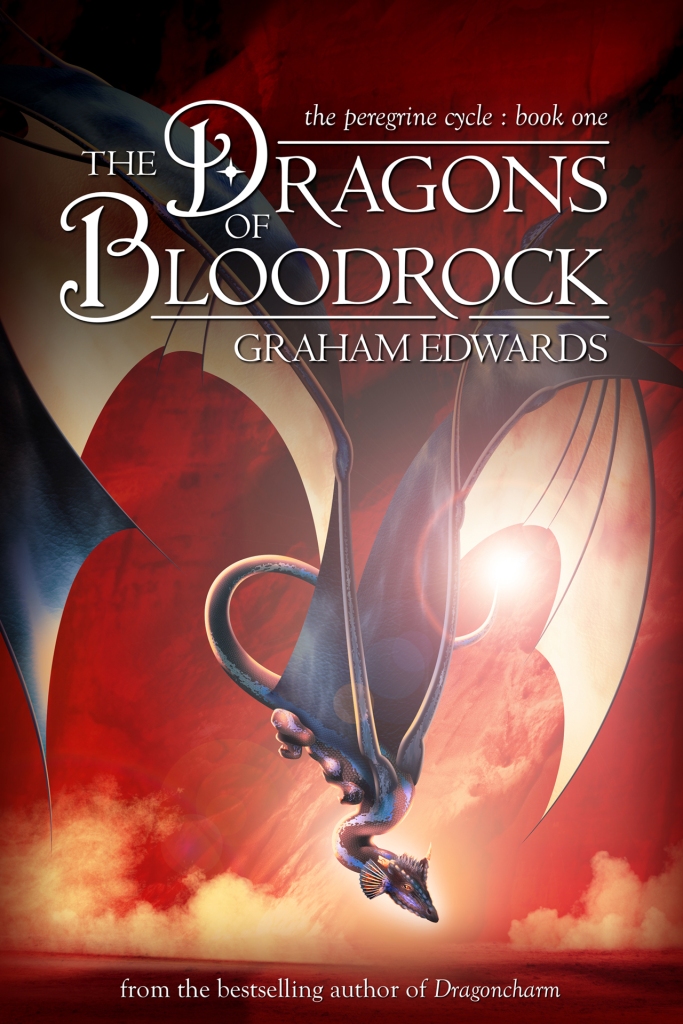 First edition cover artwork for "The Dragons of Bloodrock" by Graham Edwards